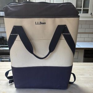 L.L. Bean Blue and Tan Backpack